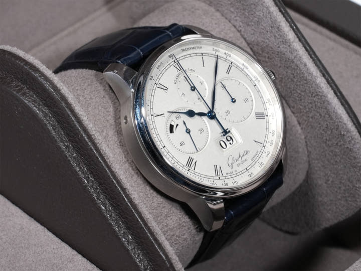 グラスヒュッテオリジナル セネタ クロノグラフ パノラマデイト Ref.1-37-01-02-03-30 プラチナ シルバー文字盤 中古 uywbou2s