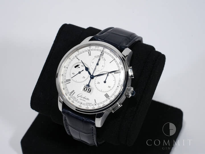 グラスヒュッテオリジナル セネタ クロノグラフ パノラマデイト Ref.1-37-01-02-03-30 プラチナ シルバー文字盤 中古 uywbou2s
