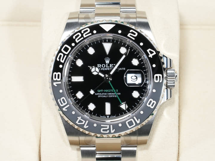ロレックス GMTマスターII Ref.126710GRNR ステンレススチール ブラック文字盤 オイスターブレスレット 未使用 7z5436qo