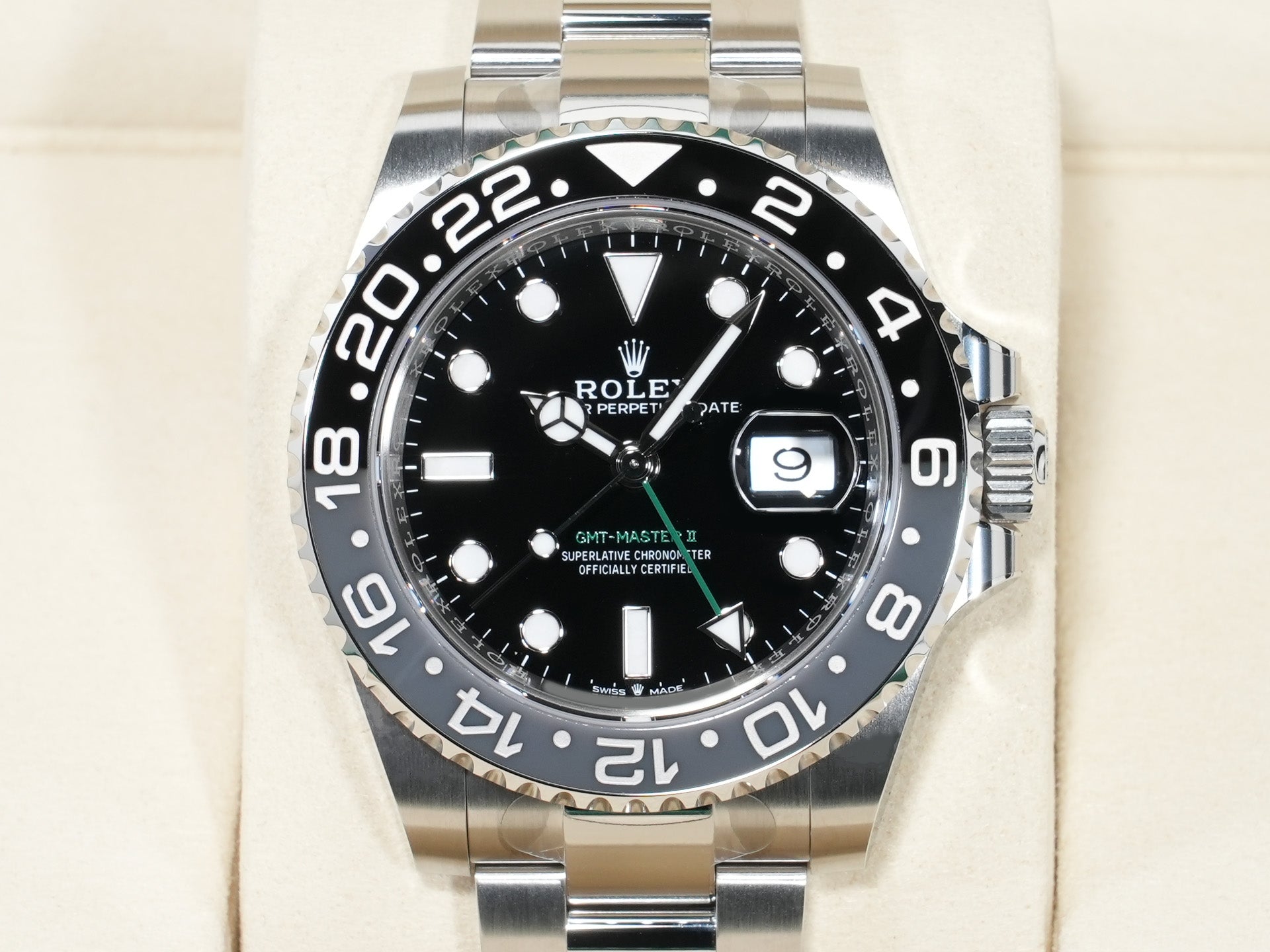 ロレックス GMTマスターII Ref.126710GRNR ステンレススチール ブラック文字盤 オイスターブレスレット 未使用 7z5436qo