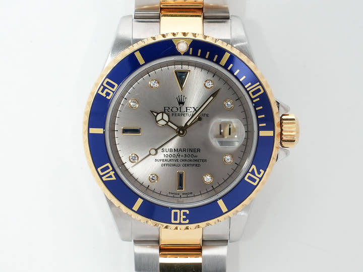 Pre-owned Rolex Submariner Date Ref. 16613SG Stainless Steel/Yellow Gold Gray Dial babes969