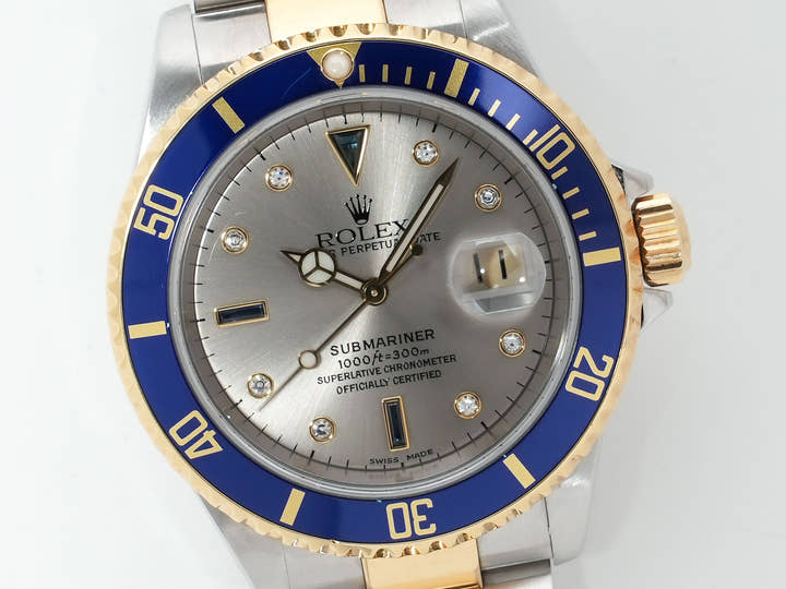 Pre-owned Rolex Submariner Date Ref. 16613SG Stainless Steel/Yellow Gold Gray Dial babes969