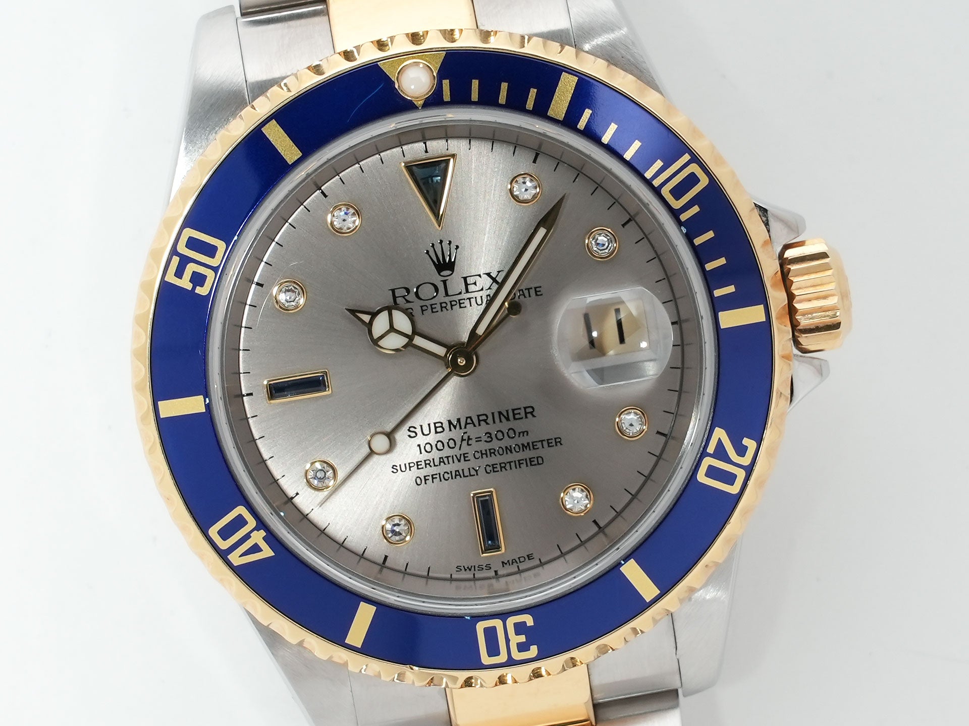 Pre-owned Rolex Submariner Date Ref. 16613SG Stainless Steel/Yellow Gold Gray Dial babes969