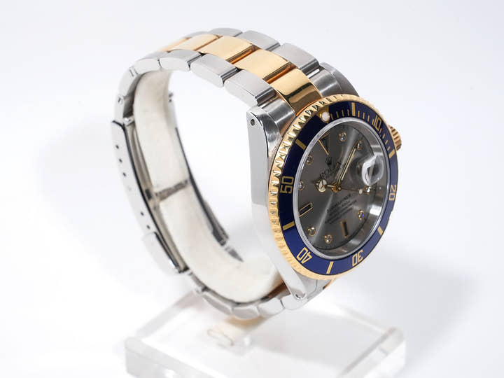 Pre-owned Rolex Submariner Date Ref. 16613SG Stainless Steel/Yellow Gold Gray Dial babes969