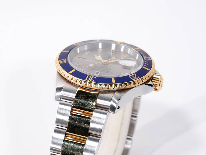 Pre-owned Rolex Submariner Date Ref. 16613SG Stainless Steel/Yellow Gold Gray Dial babes969