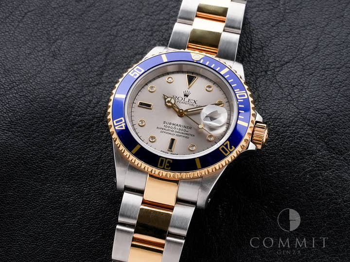 Pre-owned Rolex Submariner Date Ref. 16613SG Stainless Steel/Yellow Gold Gray Dial babes969