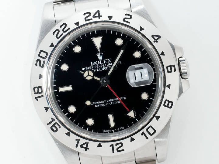 Pre-owned Rolex Explorer II Ref. 16570 Stainless Steel Black Dial Oyster Bracelet t6inbizn
