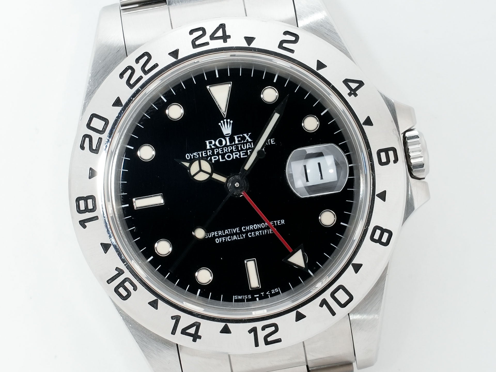 Pre-owned Rolex Explorer II Ref. 16570 Stainless Steel Black Dial Oyster Bracelet t6inbizn