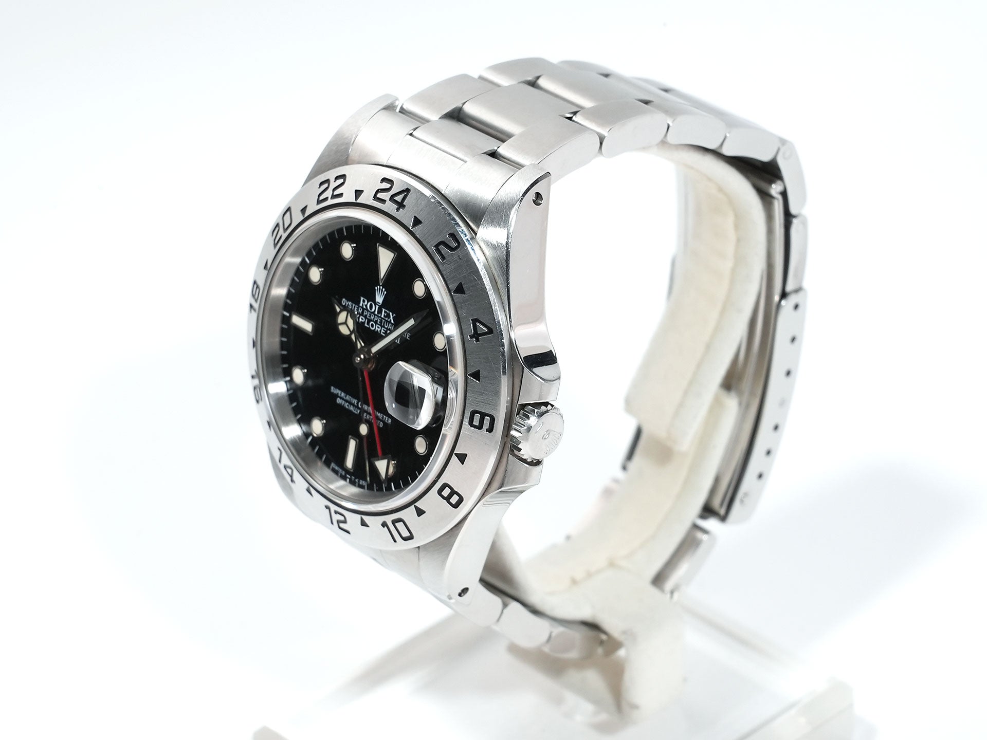 Pre-owned Rolex Explorer II Ref. 16570 Stainless Steel Black Dial Oyster Bracelet t6inbizn
