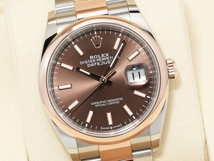 Rolex Datejust 36 Ref. 126201 Stainless Steel/Everose Gold Chocolate Dial Oyster Bracelet Unused mnhhtiir