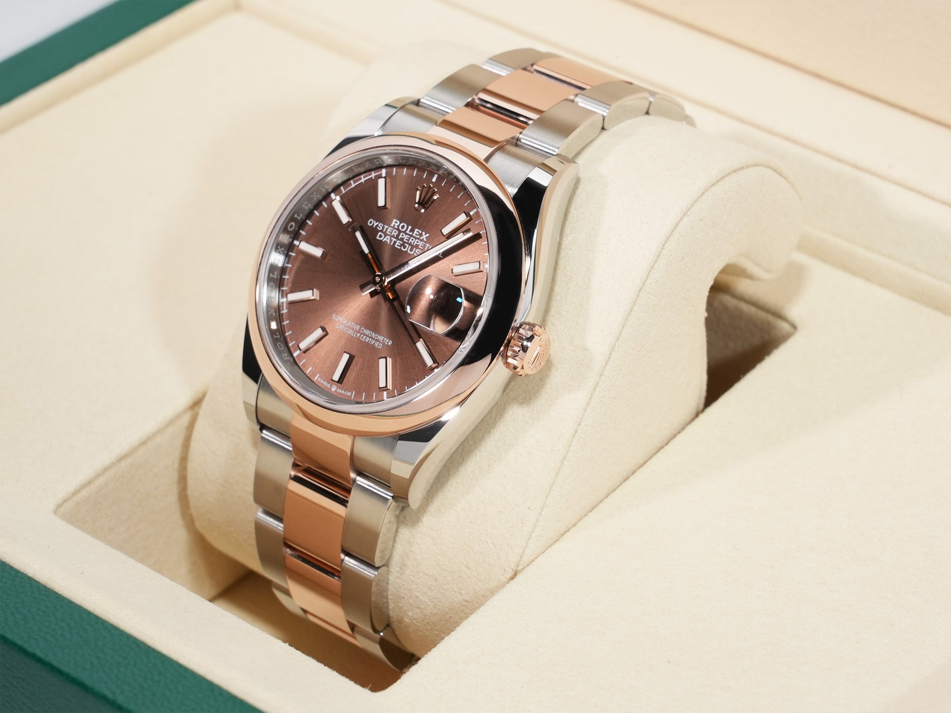 Rolex Datejust 36 Ref. 126201 Stainless Steel/Everose Gold Chocolate Dial Oyster Bracelet Unused mnhhtiir