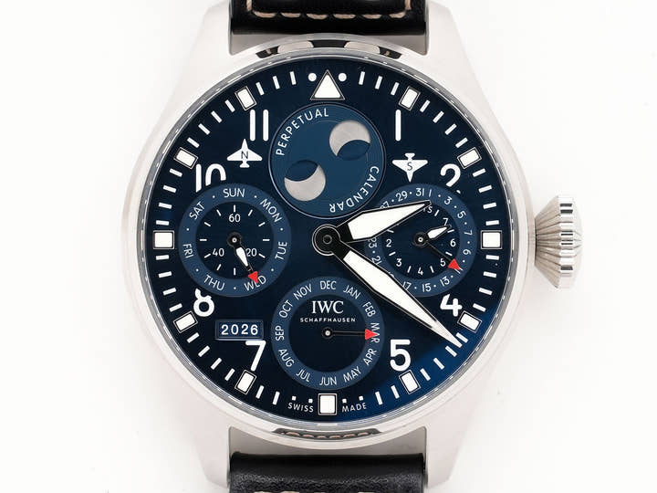 IWC Big Pilot's Watch Perpetual Calendar Ref. IW503605 Stainless Steel Blue Dial Excellent Condition o8rsojxm