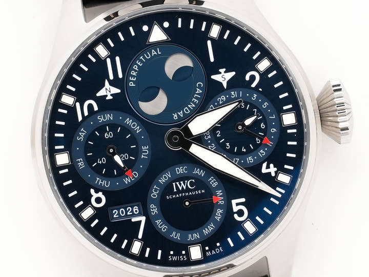 IWC Big Pilot's Watch Perpetual Calendar Ref. IW503605 Stainless Steel Blue Dial Excellent Condition o8rsojxm