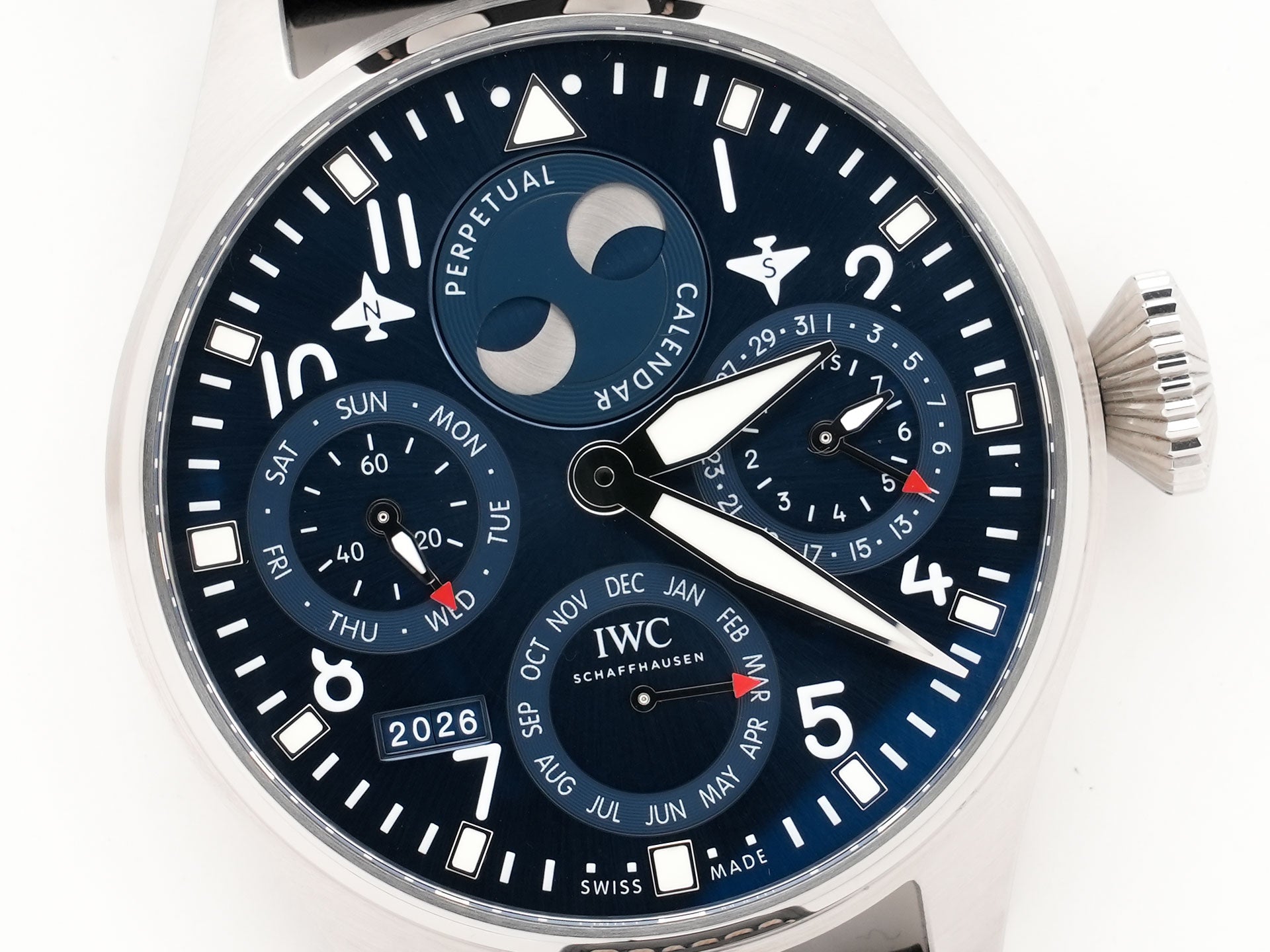 IWC Big Pilot's Watch Perpetual Calendar Ref. IW503605 Stainless Steel Blue Dial Excellent Condition o8rsojxm