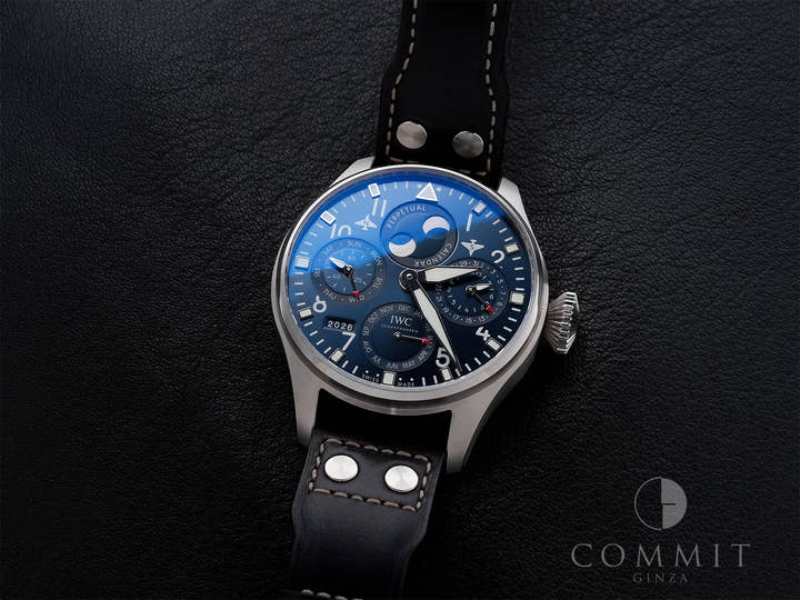 IWC Big Pilot's Watch Perpetual Calendar Ref. IW503605 Stainless Steel Blue Dial Excellent Condition o8rsojxm