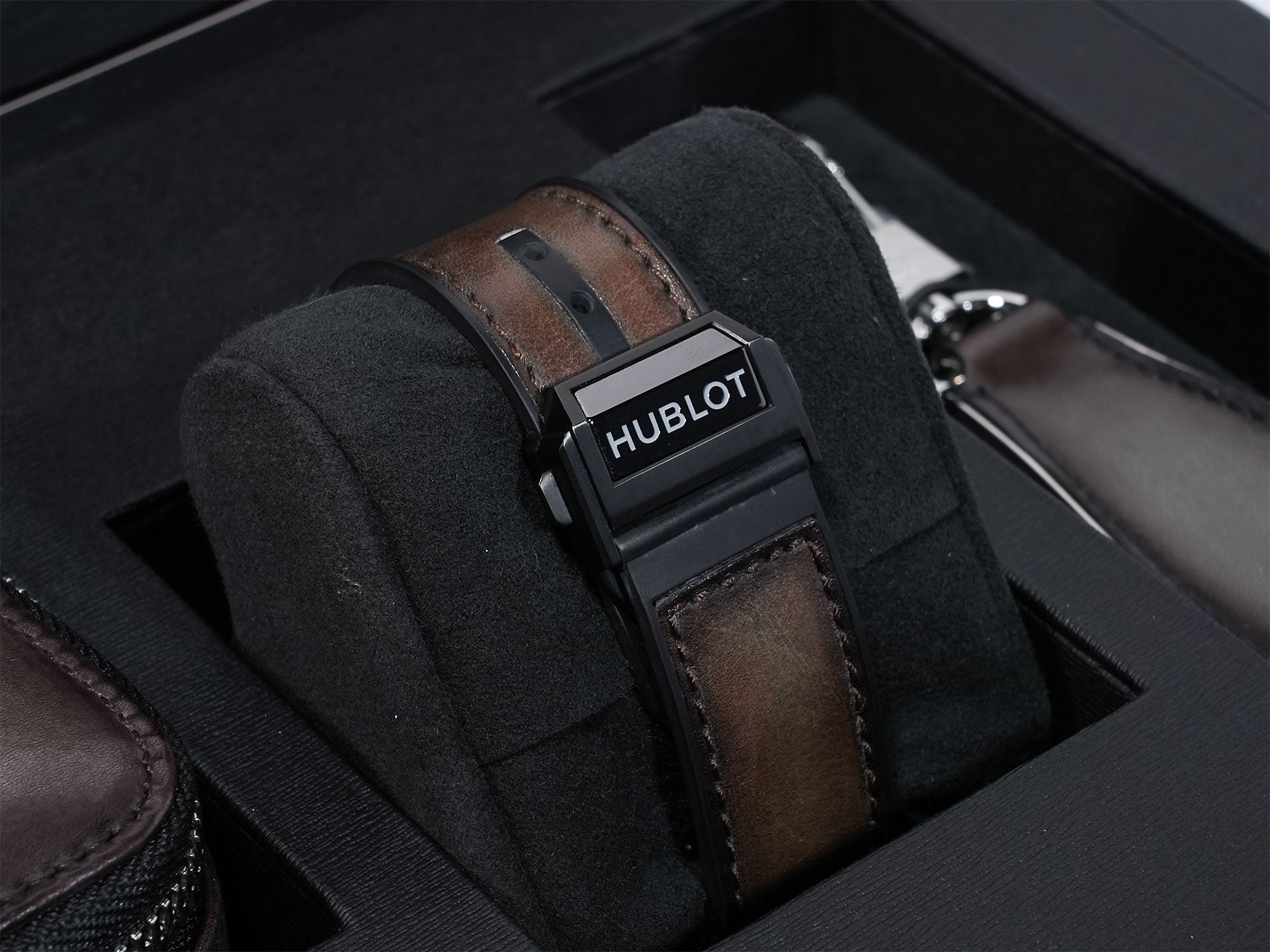 Hublot Big Bang Unico Berluti Cold Brown Ref. 411.CI.0500.VR.BER20 Black Ceramic Brown Dial Excellent Condition eozjecdg