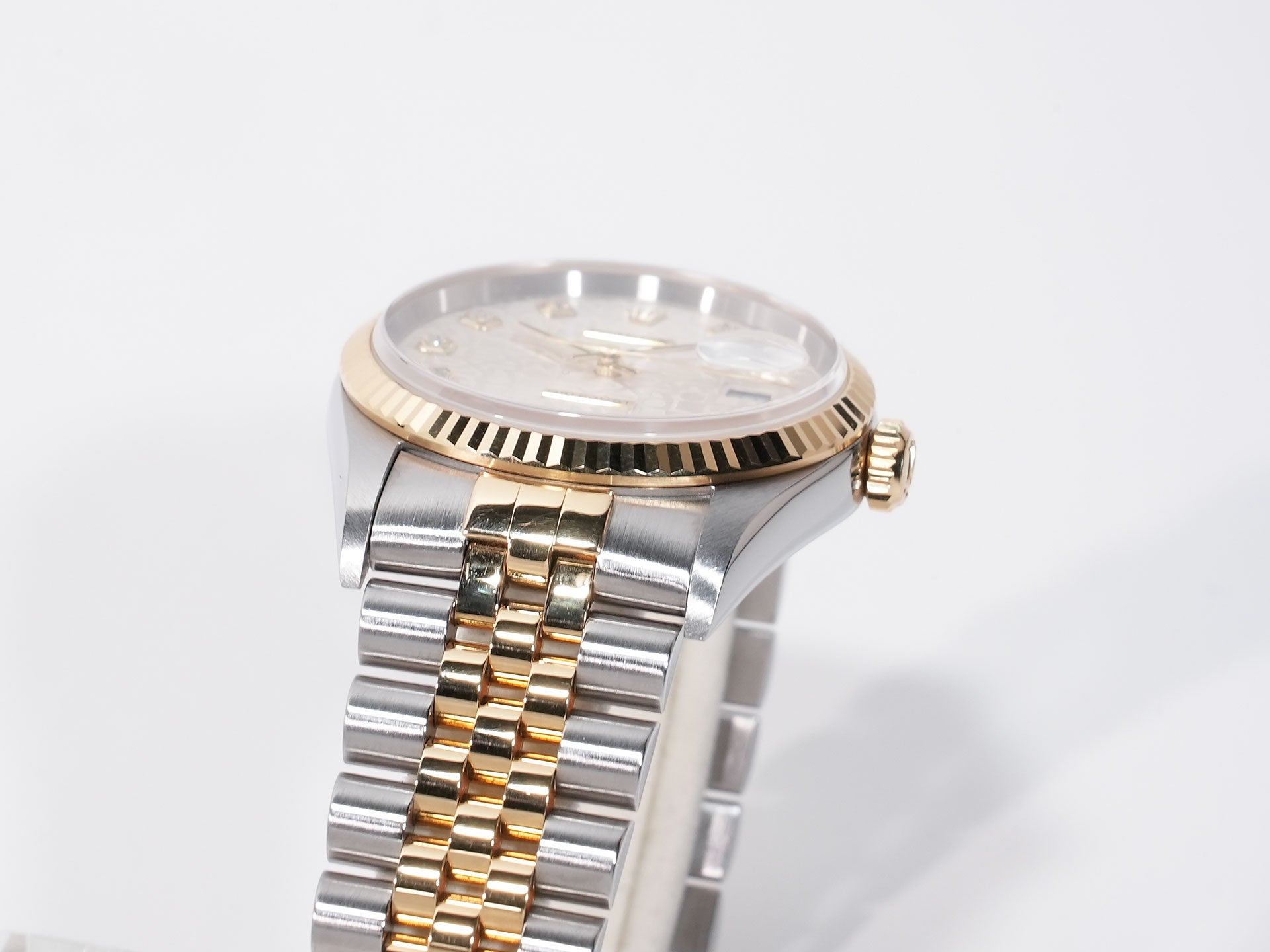 Rolex Datejust Ref. 16233G Stainless Steel/Yellow Gold with Silver Holographic Computer and 10 Diamond Dial, Excellent Condition, q7izo7dv