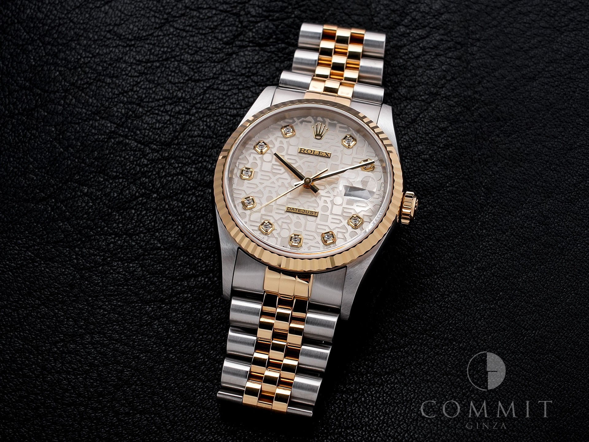 Rolex Datejust Ref. 16233G Stainless Steel/Yellow Gold with Silver Holographic Computer and 10 Diamond Dial, Excellent Condition, q7izo7dv