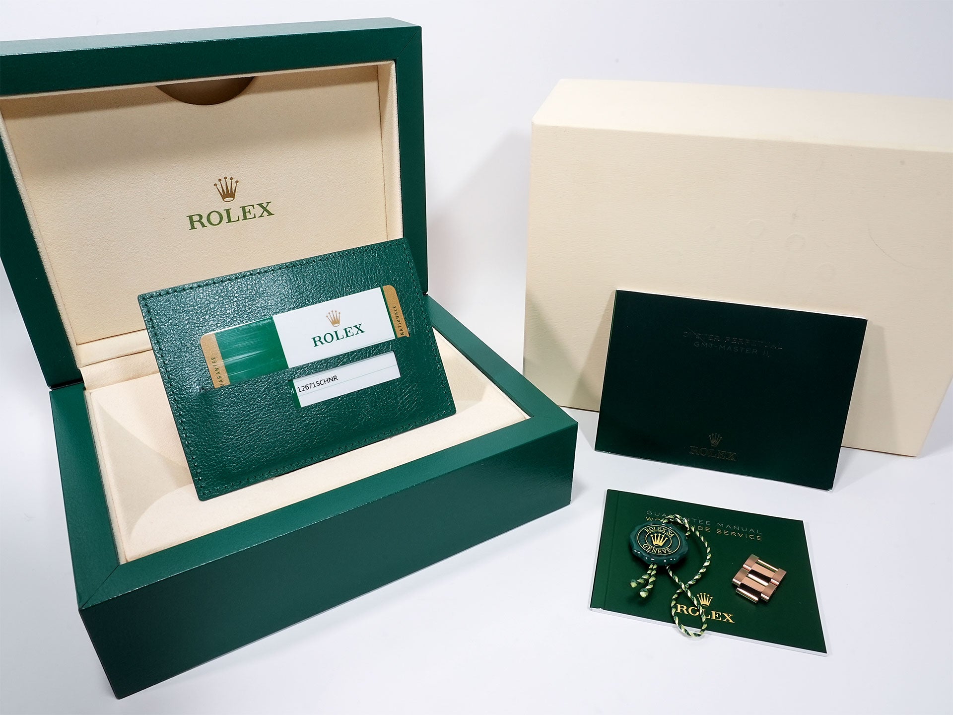 Rolex GMT-Master II Ref. 126715CHNR Everose Gold Black Dial Oyster Bracelet Pre-owned r72s95f3