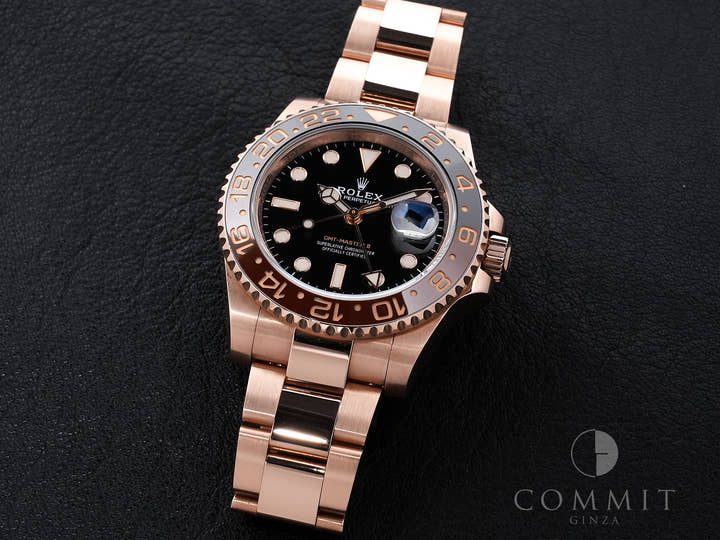 Rolex GMT-Master II Ref. 126715CHNR Everose Gold Black Dial Oyster Bracelet Pre-owned r72s95f3