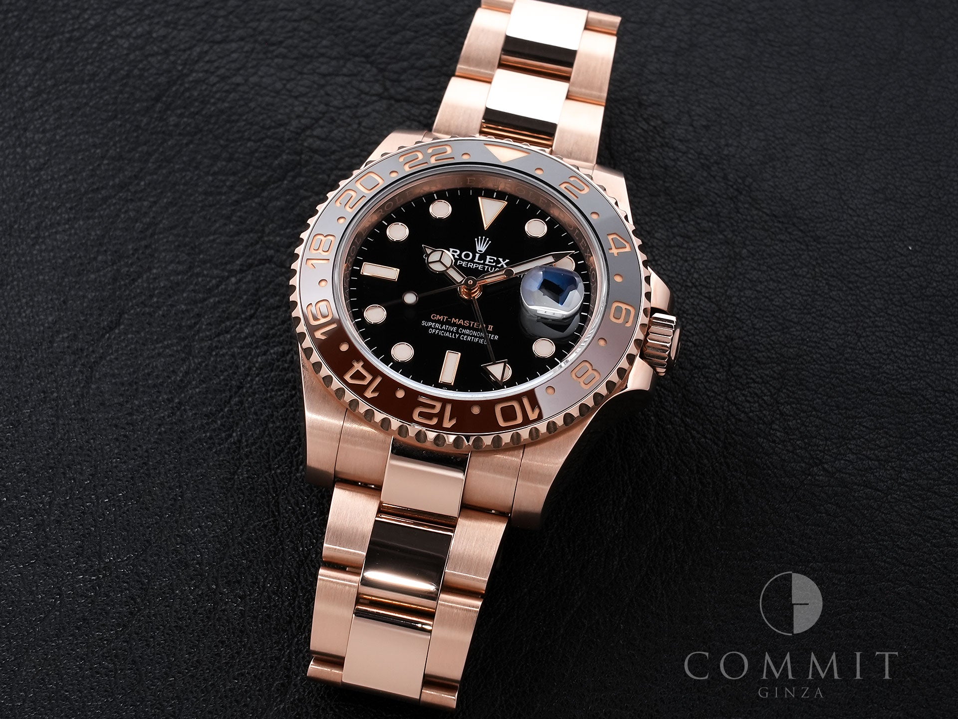 Rolex GMT-Master II Ref. 126715CHNR Everose Gold Black Dial Oyster Bracelet Pre-owned r72s95f3