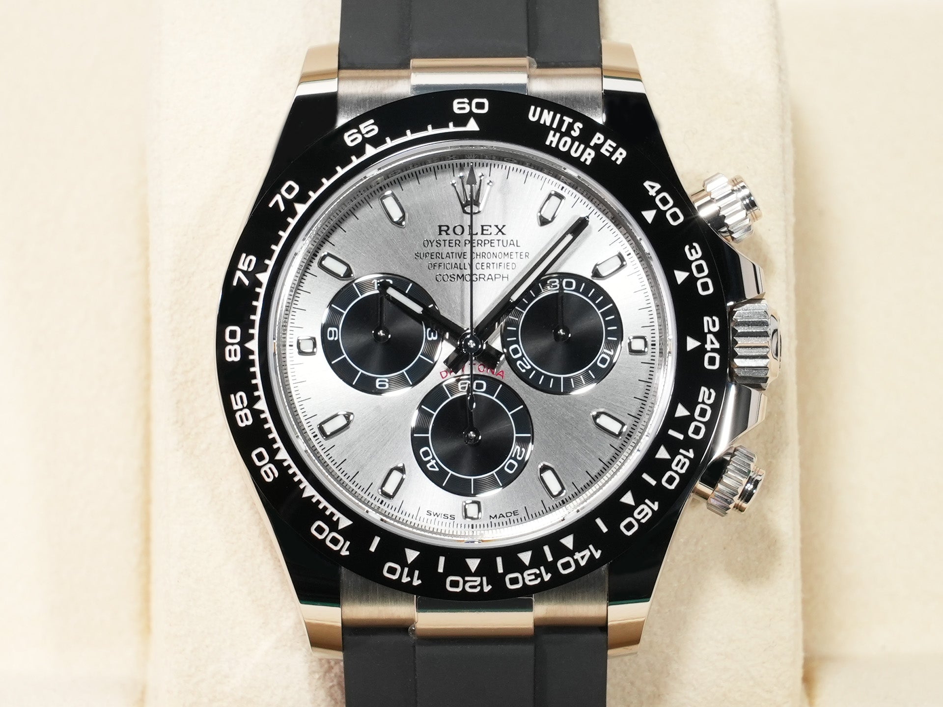 Rolex Daytona Ref. 116519LN White Gold Steel with Black Dial Unused shpu6grv