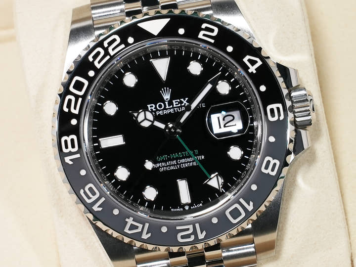 ロレックス GMTマスターII Ref.126710GRNR ステンレススチール ブラック文字盤 ジュビリーブレスレット 未使用 6wpio9uj
