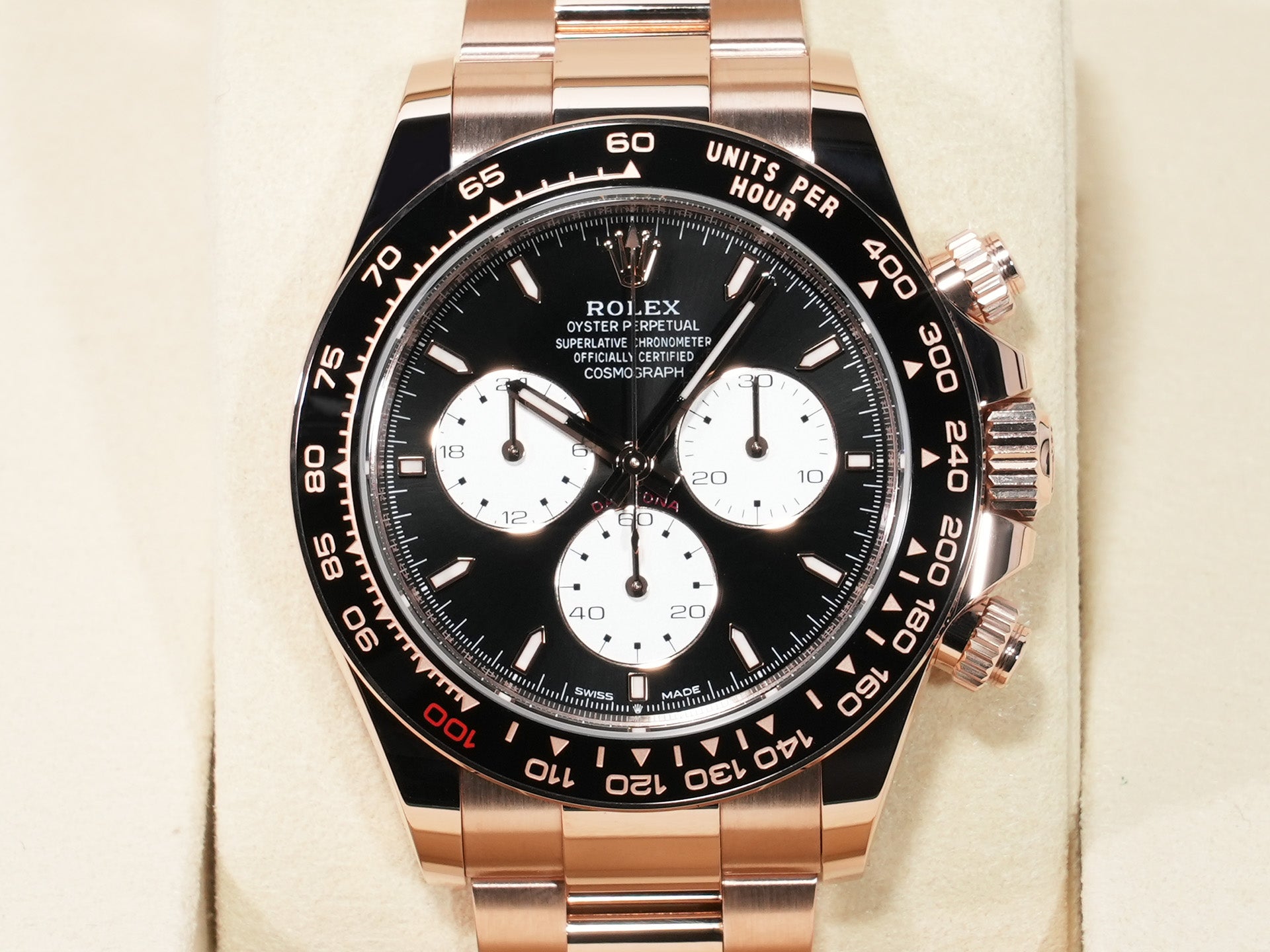 Rolex Daytona Ref. 126525LN Everose Gold with Bright Black Dial, Unused (onj4iqdu)
