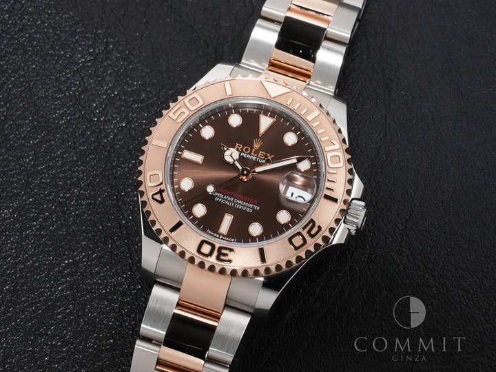 ロレックス ヨットマスター37 Ref.268621 ステンレススチール/エバーローズゴールド チョコレート文字盤 美品 s6hoy64x