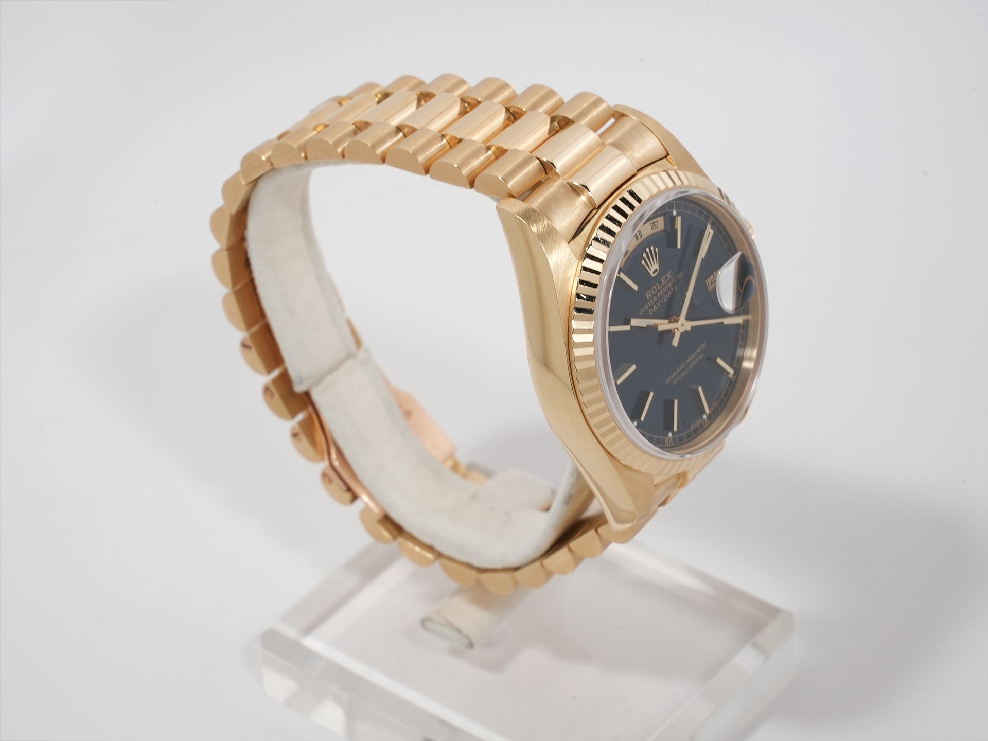 ロレックス デイデイト36 Ref.18038 イエローゴールド ブルー文字盤 中古 3efycruu