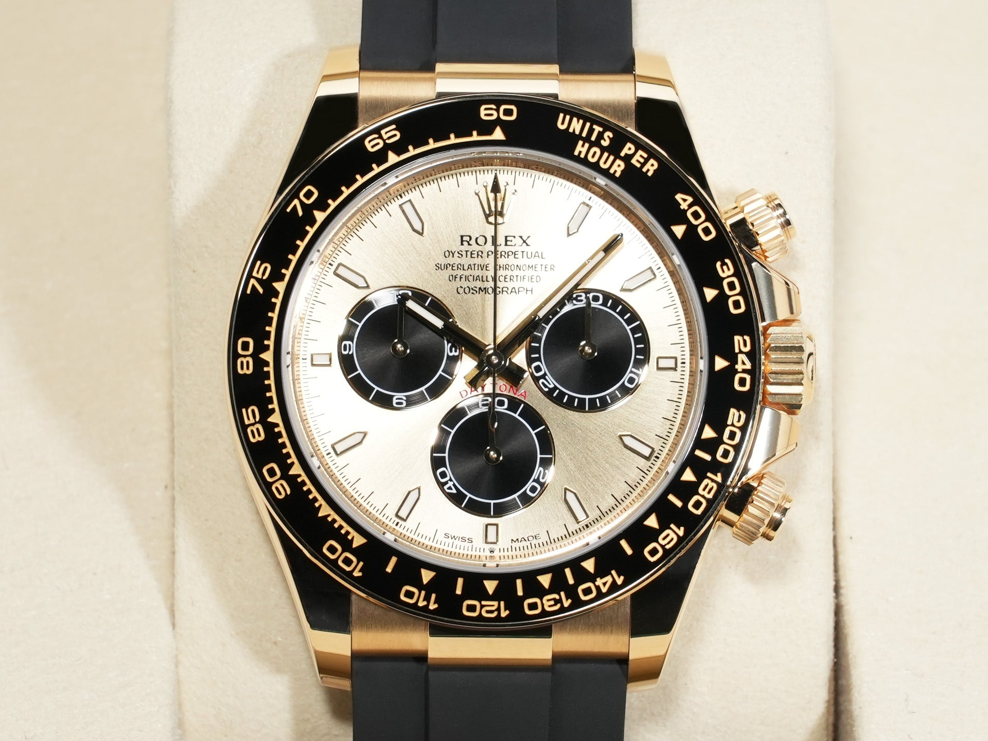 Rolex Daytona Ref. 126518LN Yellow Gold with Golden and Bright Black Dial, Unused (uokxhojb)