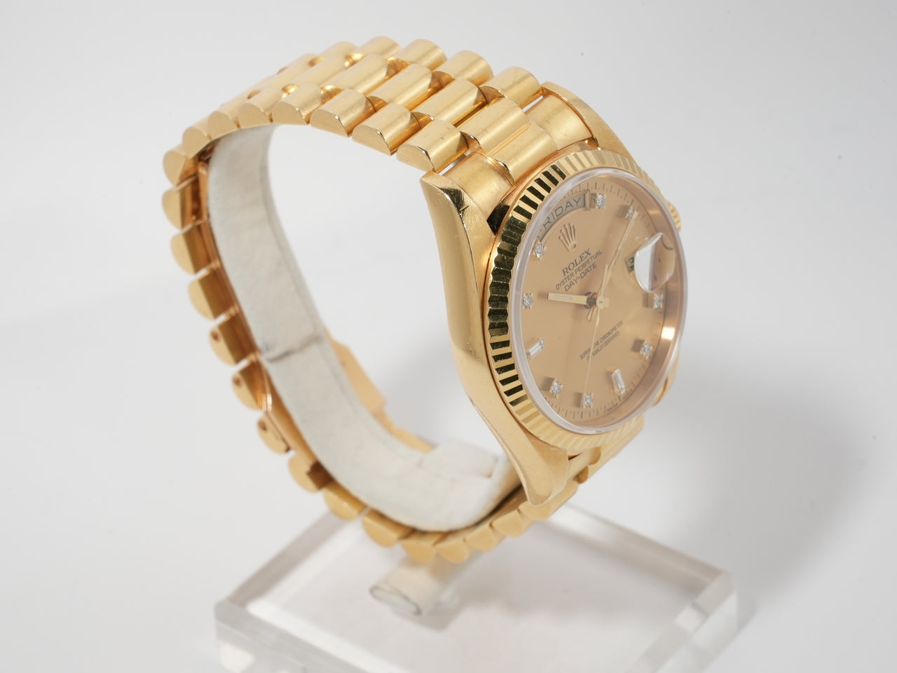 ロレックス デイデイト36 Ref.18238A イエローゴールド シャンパンx10Pダイヤ文字盤 中古 q9eppsns