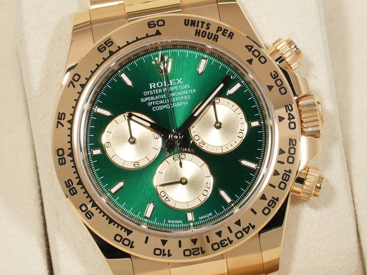ロレックス デイトナ Ref.126508 イエローゴールド グリーン文字盤 未使用 5wnfv7bu