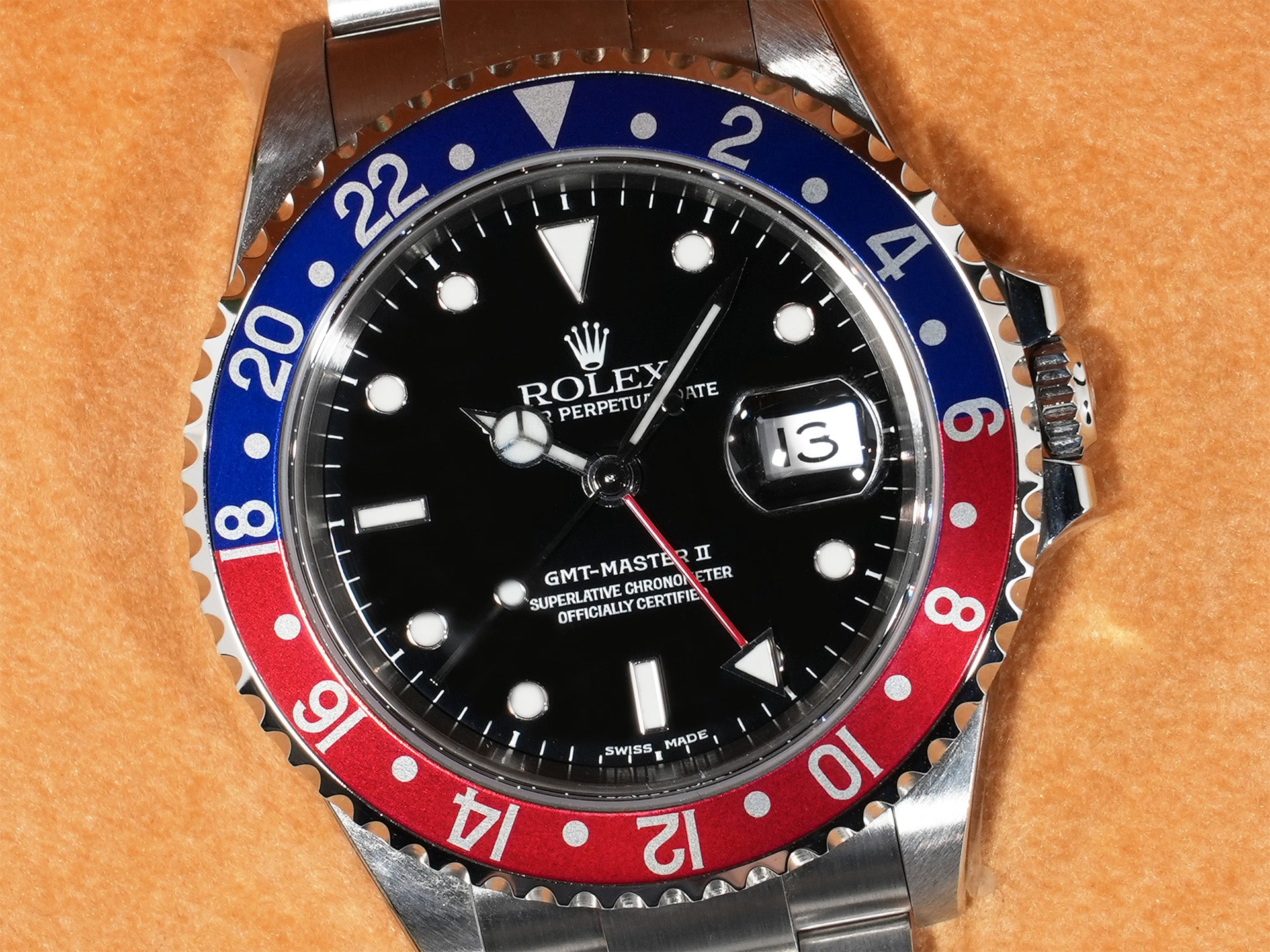 ロレックス GMTマスターII Ref.16710 ステンレススチール ブラック文字盤 オイスターブレスレット デッドストック zxa59r6p