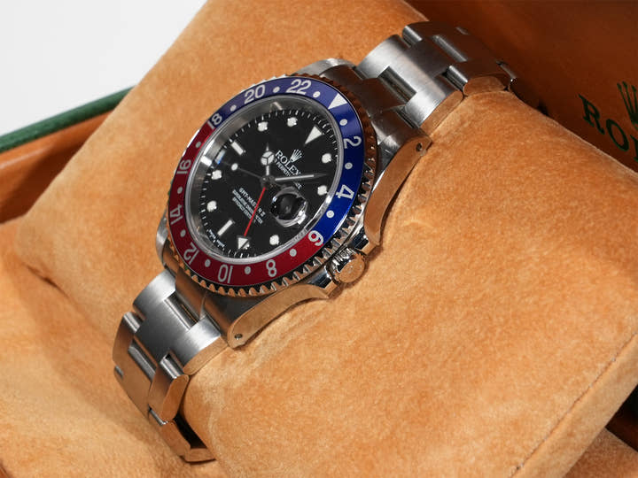 ロレックス GMTマスターII Ref.16710 ステンレススチール ブラック文字盤 オイスターブレスレット デッドストック zxa59r6p