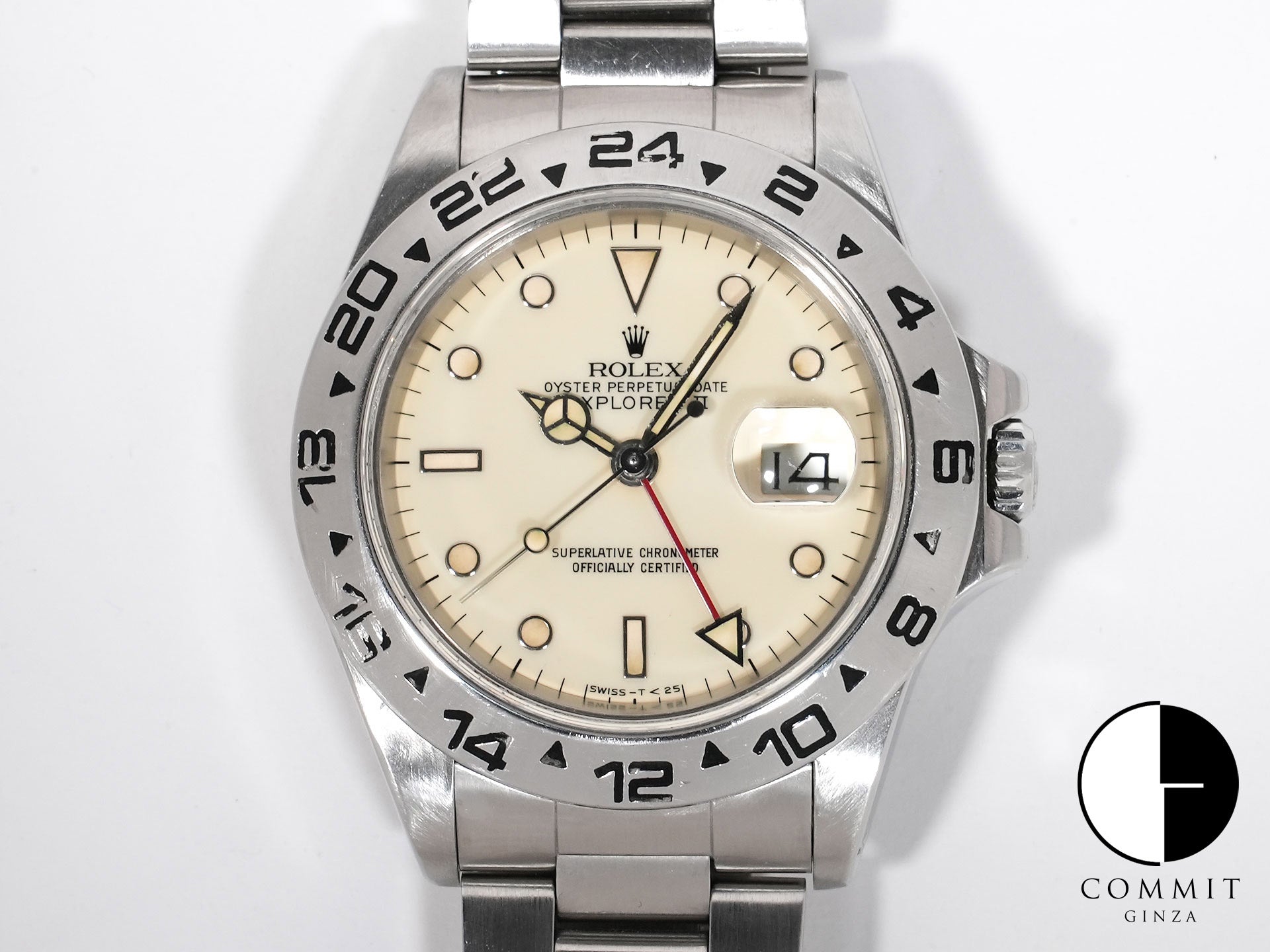 ロレックス エクスプローラーII Ref.16550 ステンレススチール アイボリー文字盤 オイスターブレスレット 中古 7df6agge