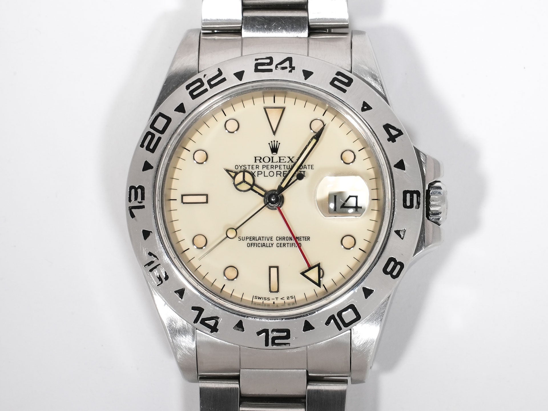 ロレックス エクスプローラーII Ref.16550 ステンレススチール アイボリー文字盤 オイスターブレスレット 中古 7df6agge