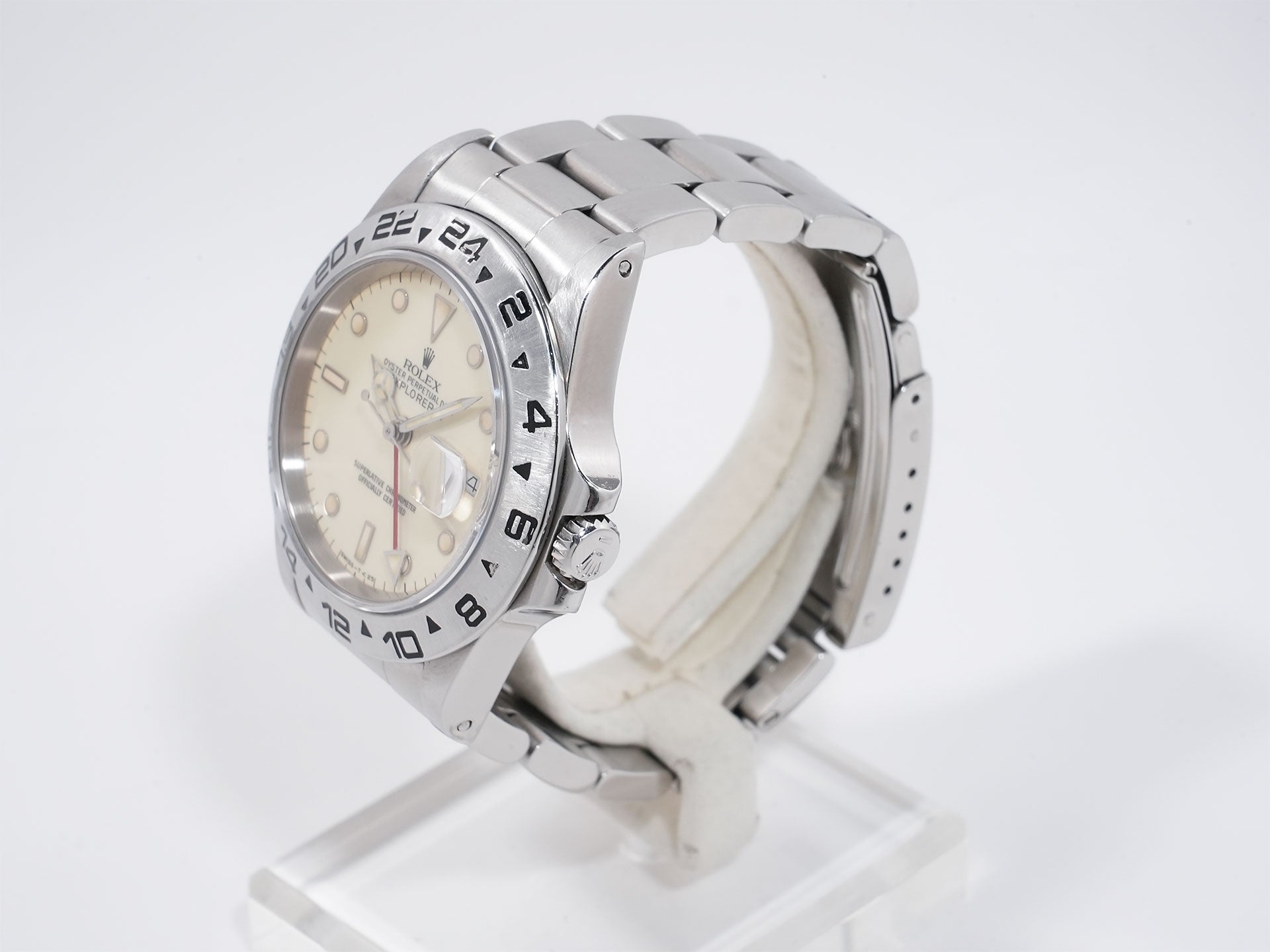 ロレックス エクスプローラーII Ref.16550 ステンレススチール アイボリー文字盤 オイスターブレスレット 中古 7df6agge