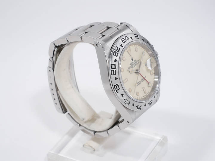 ロレックス エクスプローラーII Ref.16550 ステンレススチール アイボリー文字盤 オイスターブレスレット 中古 7df6agge