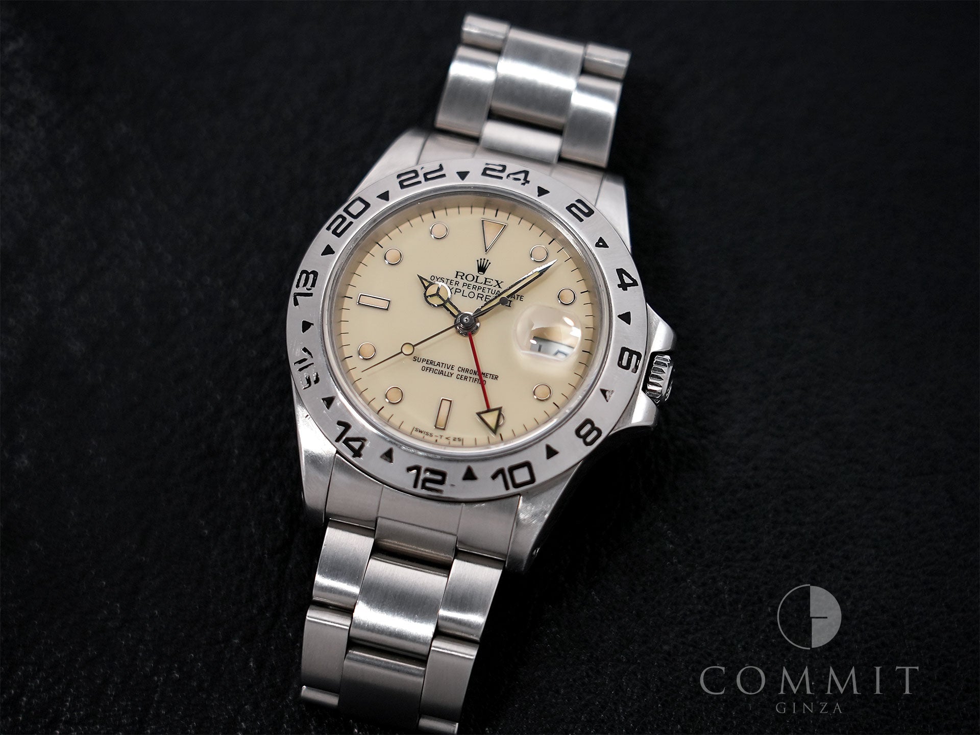 ロレックス エクスプローラーII Ref.16550 ステンレススチール アイボリー文字盤 オイスターブレスレット 中古 7df6agge