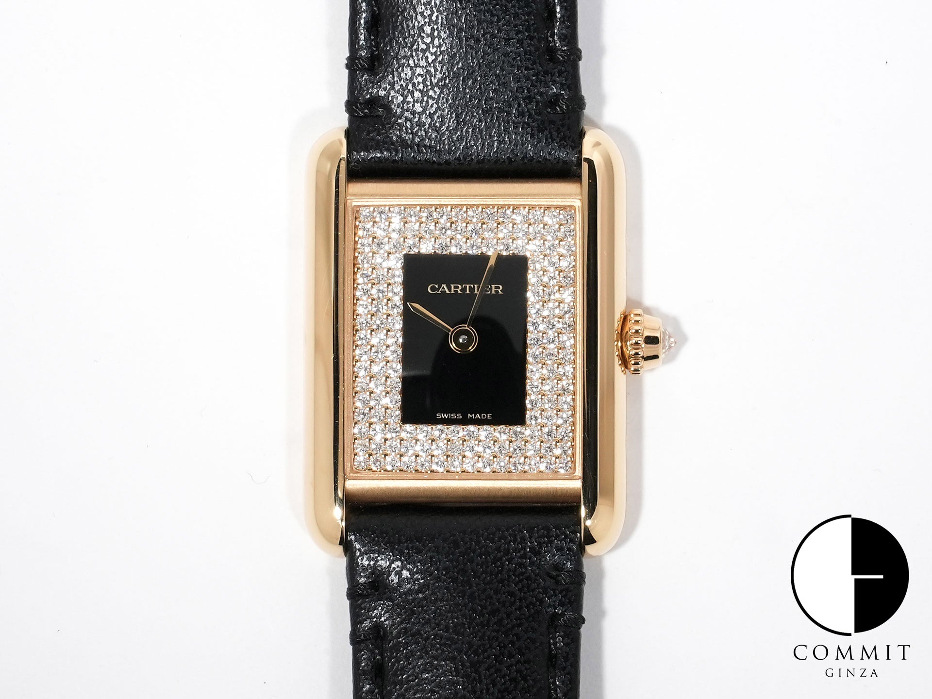 カルティエ タンク ルイ カルティエ SM Ref.WGTA0269 イエローゴールド ブラック×パヴェダイヤ文字盤 美中古 fjwhup5c