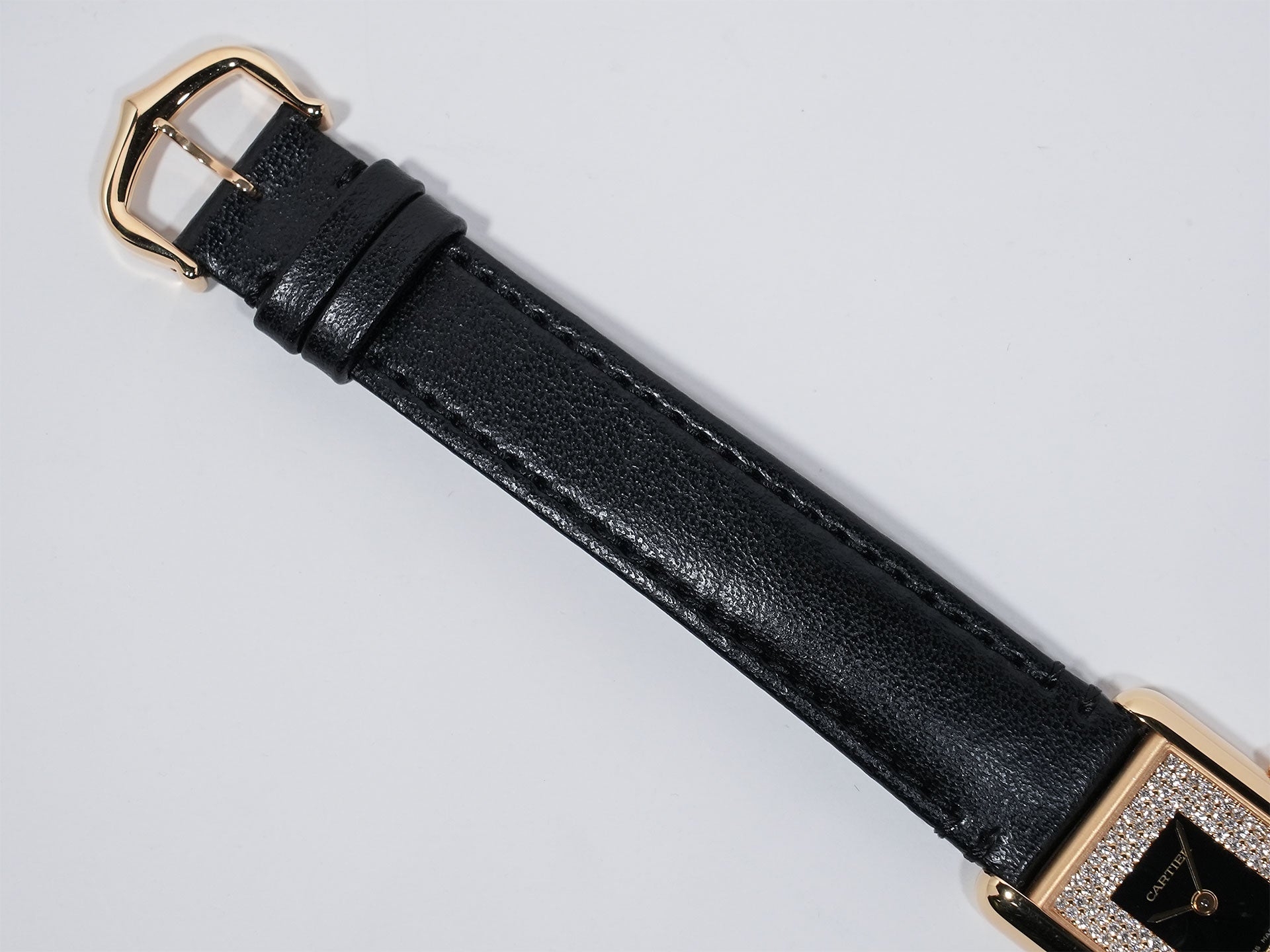 カルティエ タンク ルイ カルティエ SM Ref.WGTA0269 イエローゴールド ブラック×パヴェダイヤ文字盤 美中古 fjwhup5c