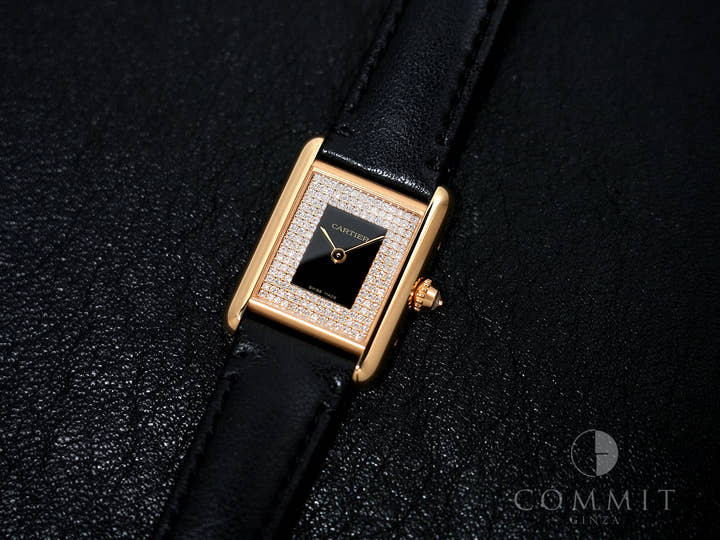 カルティエ タンク ルイ カルティエ SM Ref.WGTA0269 イエローゴールド ブラック×パヴェダイヤ文字盤 美中古 fjwhup5c