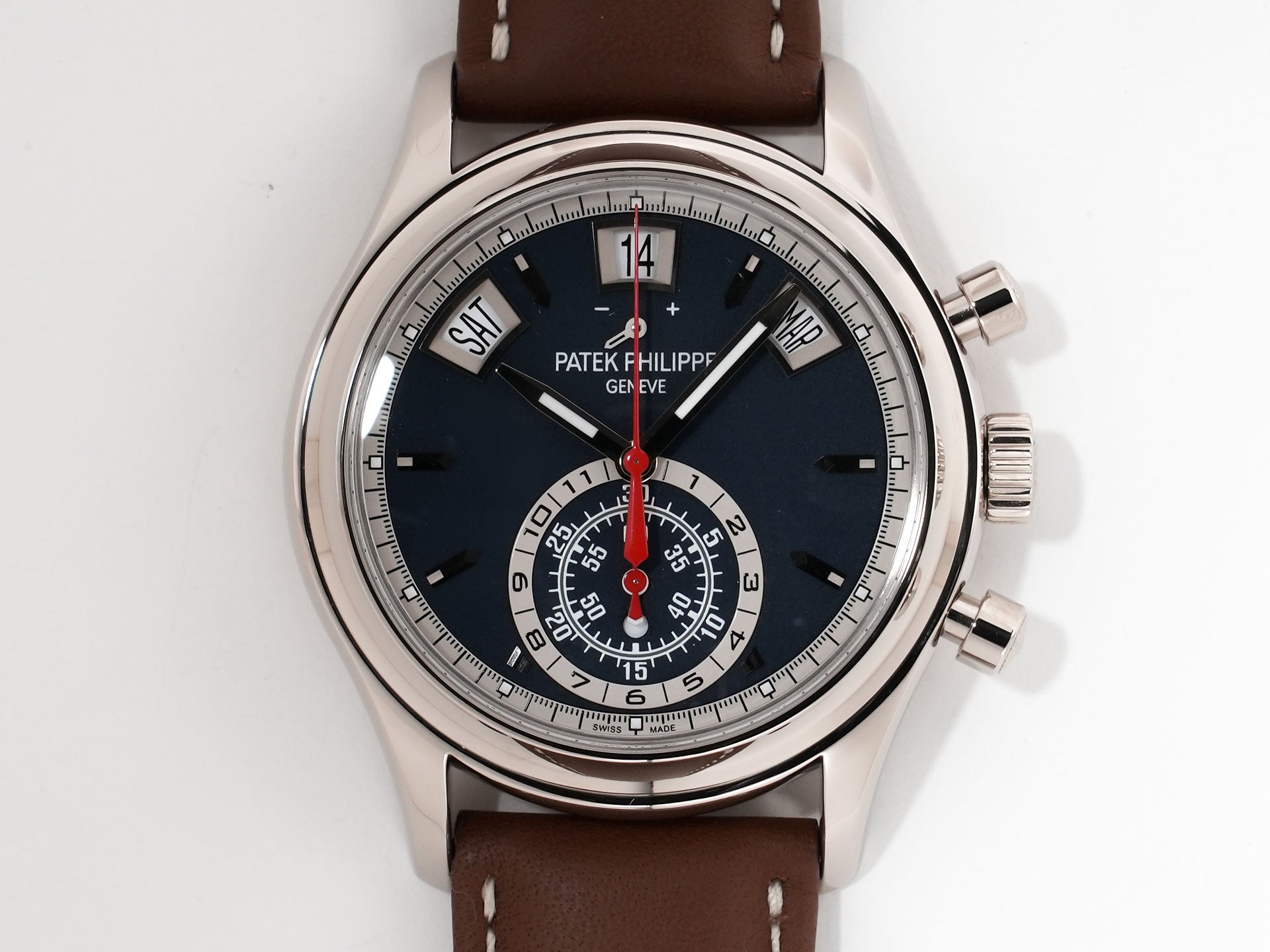 パテックフィリップ アニュアルカレンダー クロノグラフ Ref.5960/01G-001 ホワイトゴールド ブルー文字盤 美品 k6upqp5g
