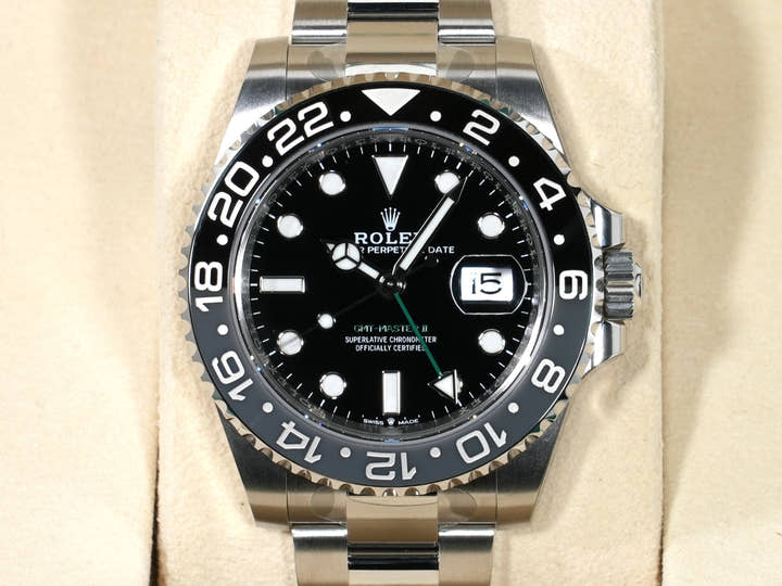 Rolex GMT-Master II Ref. 126710GRNR Stainless Steel Black Dial Oyster Bracelet Unused 7gg67ntg