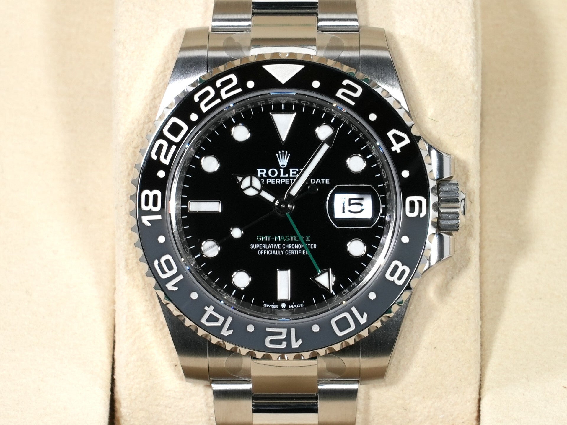 Rolex GMT-Master II Ref. 126710GRNR Stainless Steel Black Dial Oyster Bracelet Unused 7gg67ntg