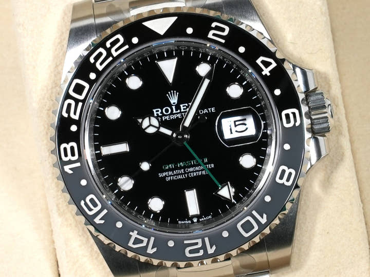 Rolex GMT-Master II Ref. 126710GRNR Stainless Steel Black Dial Oyster Bracelet Unused 7gg67ntg