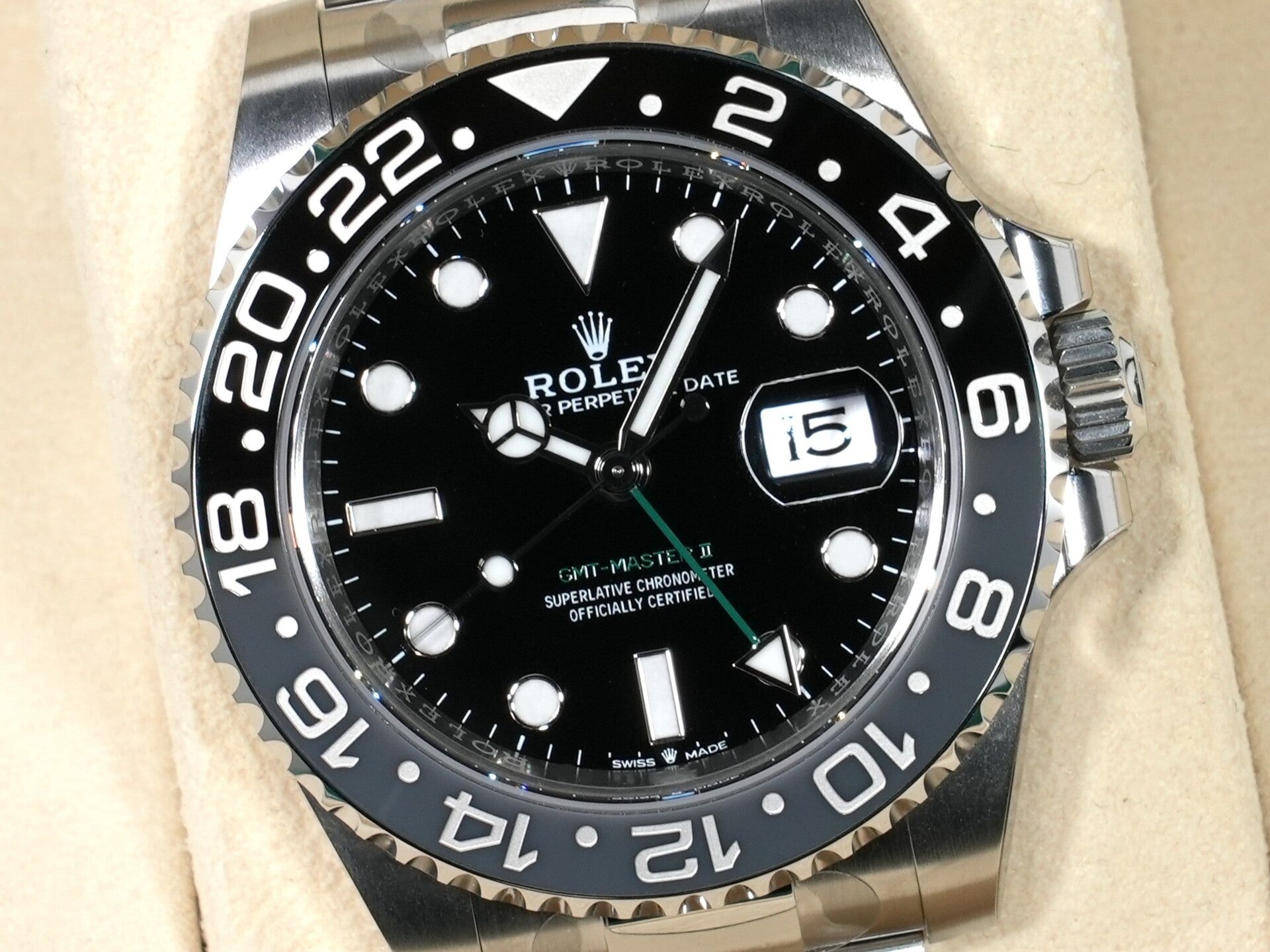 Rolex GMT-Master II Ref. 126710GRNR Stainless Steel Black Dial Oyster Bracelet Unused 7gg67ntg