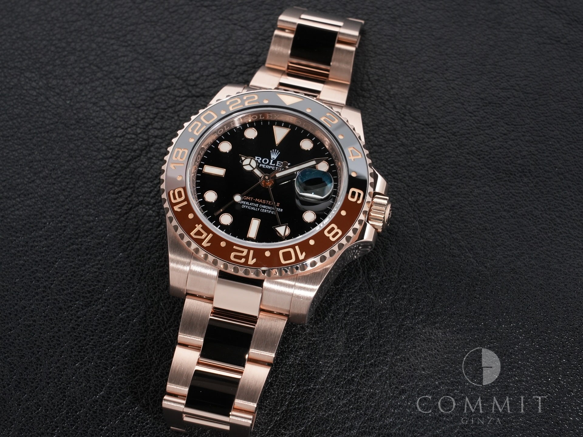 Rolex GMT-Master II Ref. 126715CHNR Everose Gold Black Dial Oyster Bracelet Excellent Condition 5zq2bkom