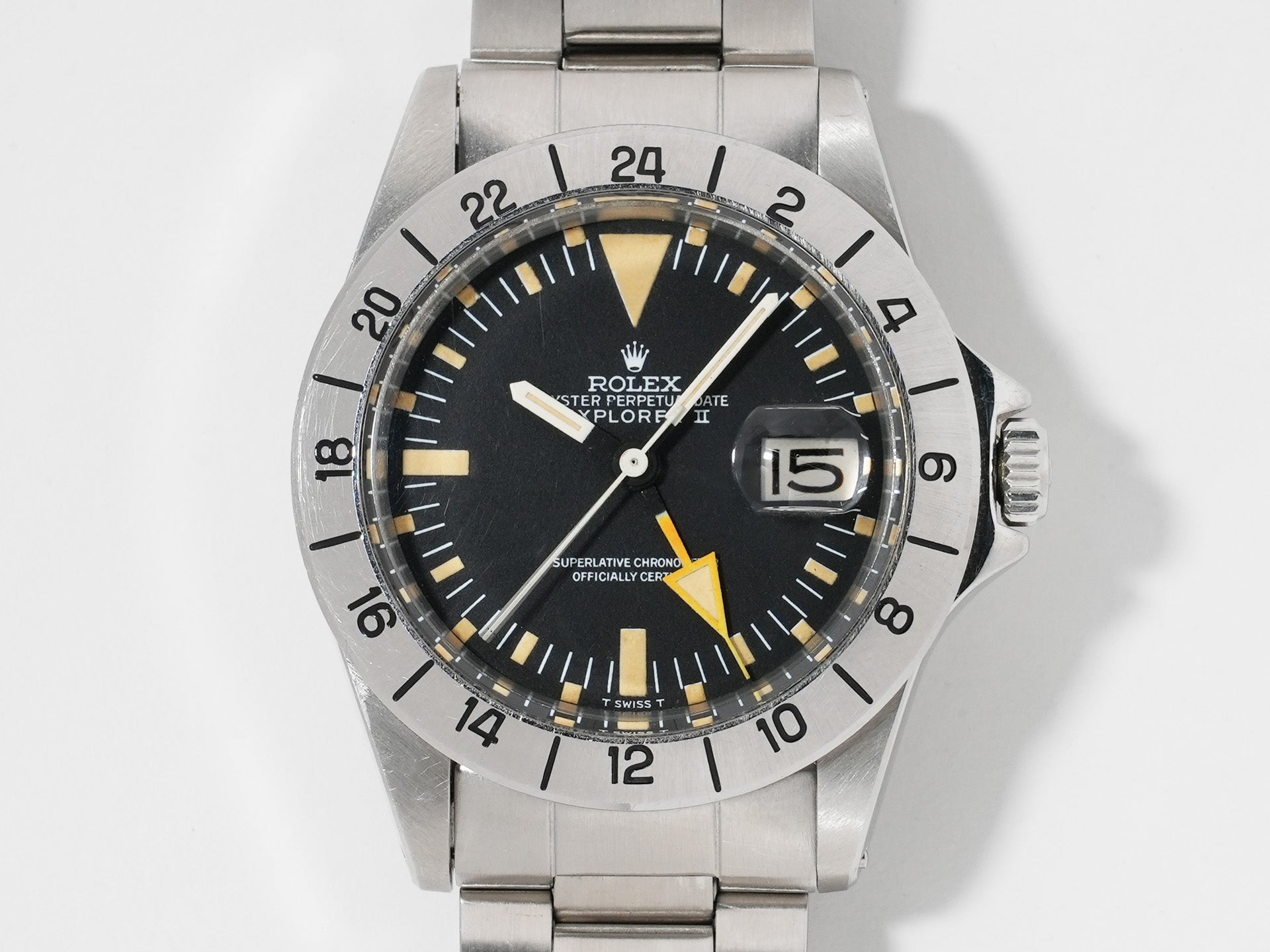ロレックス エクスプローラーII Ref.1655 ステンレススチール ブラック文字盤 オイスターブレスレット 中古 vxqr6ybc